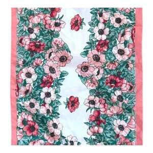 Vintage Glentex Floral Scarf 54X11 Long Rectangular Flower Design Made In Italy